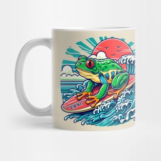 Surfing frog Mug